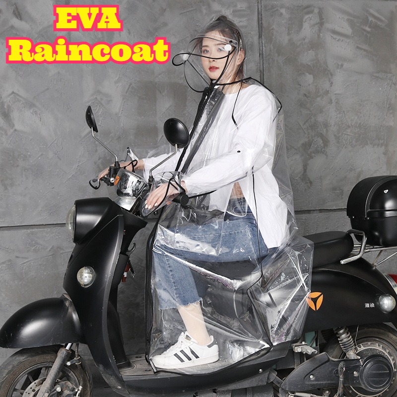 Cycling Commute Rain - Şeffaf EVA Yağmurluk Kapüşonlu Unisex Su