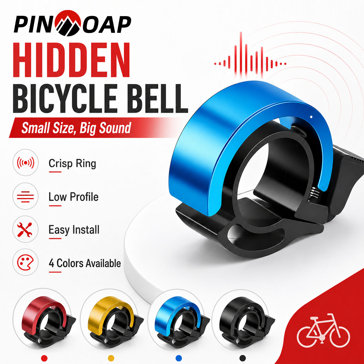 Bell Handlebar Ring - PINMOAP 1 adet bisiklet görünmez çan