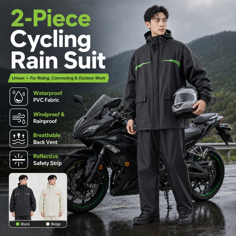 Cycling Commute Rain - Unisex 2 Parçalı Su Geçirmez Bisiklet